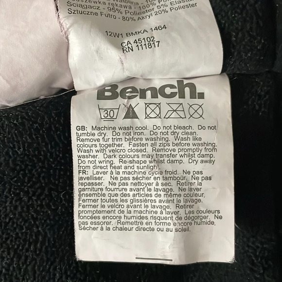 Bench Men’s Winter Coat Jacket Detachable Hood Faux Fur Size XXL Red Zipper - Picture 10 of 12